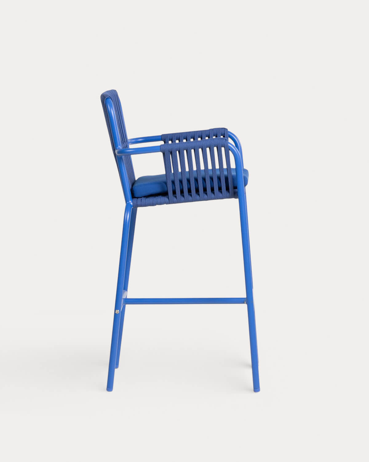 75 cm outdoor bar stool in aluminum and rope Drian