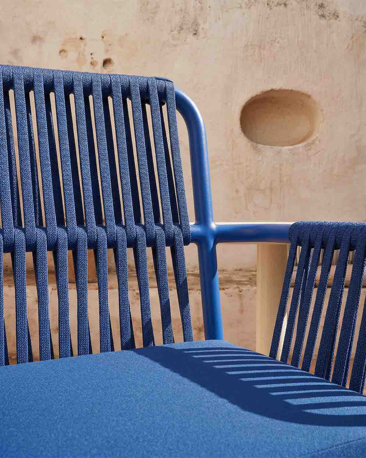 75 cm outdoor bar stool in aluminum and rope Drian