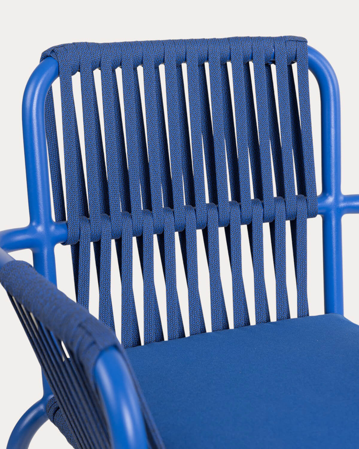 75 cm outdoor bar stool in aluminum and rope Drian