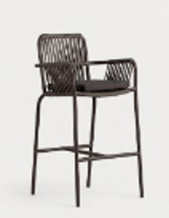 75 cm outdoor bar stool in aluminum and rope Drian