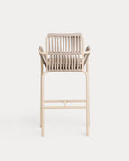 75 cm outdoor bar stool in aluminum and rope Drian