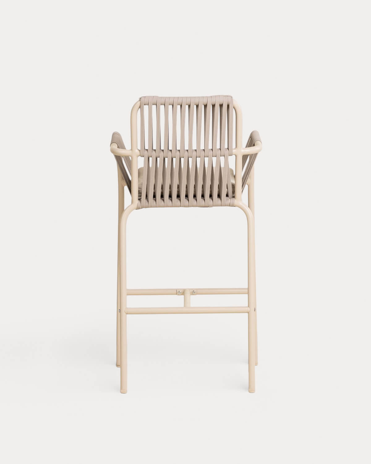75 cm outdoor bar stool in aluminum and rope Drian
