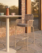 75 cm outdoor bar stool in aluminum and rope Drian