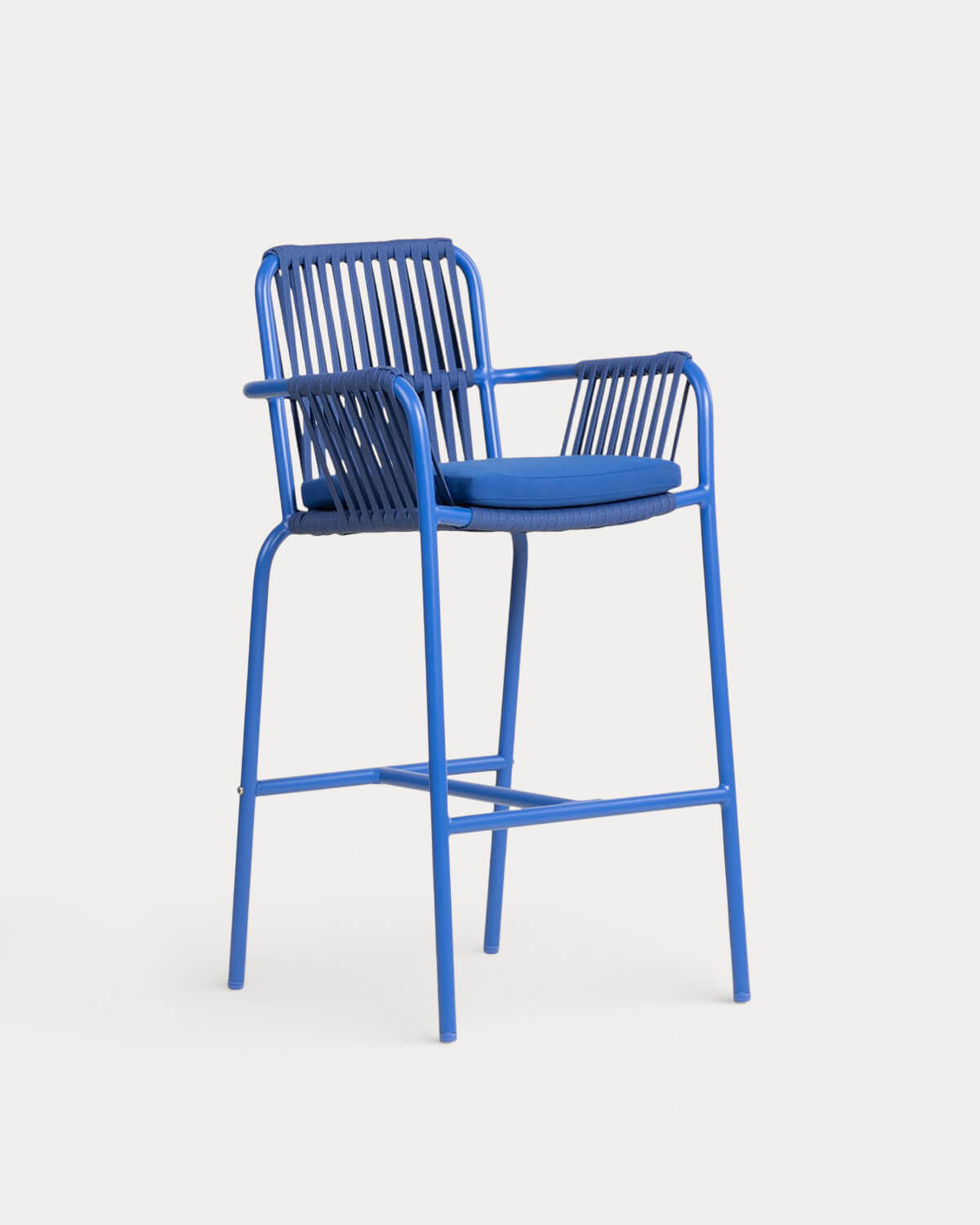 75 cm outdoor bar stool in aluminum and rope Drian