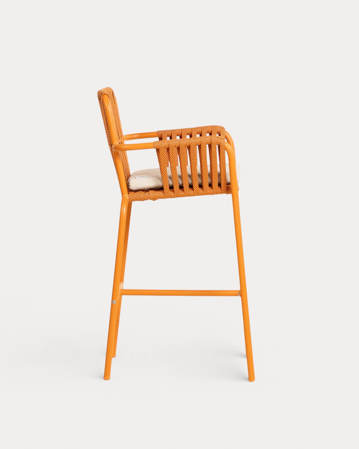 75 cm outdoor bar stool in aluminum and rope Drian
