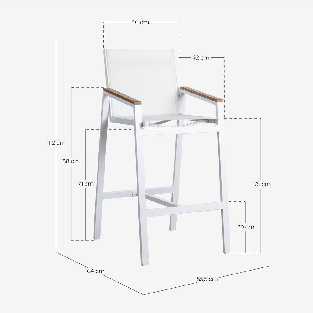 Korce 75 cm aluminum outdoor bar stool