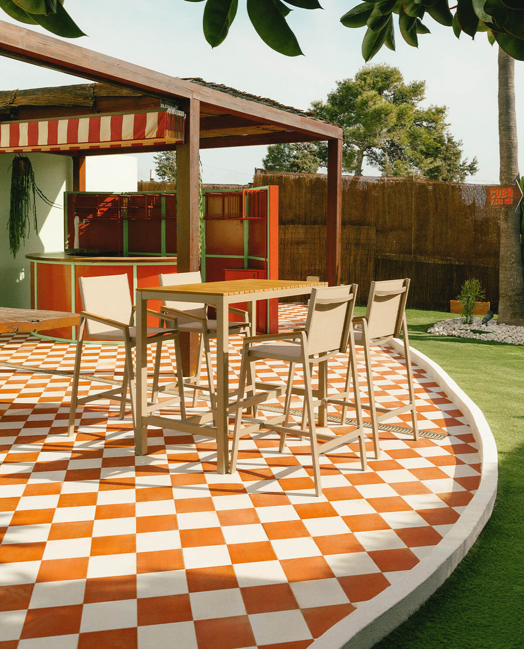 Korce 75 cm aluminum outdoor bar stool