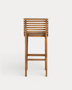 75 cm outdoor bar stool in acacia wood and Hazan fabric