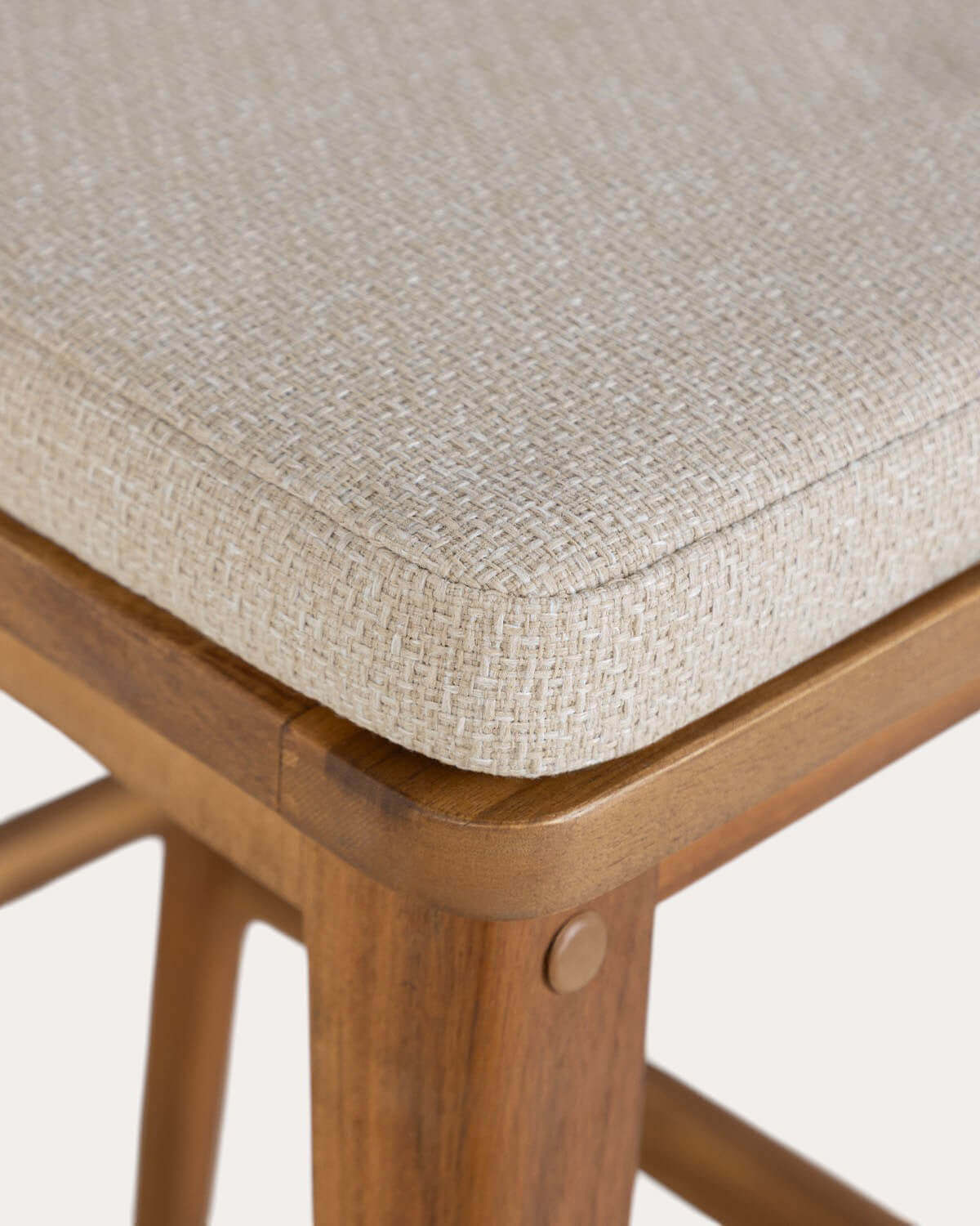 75 cm outdoor bar stool in acacia wood and Hazan fabric