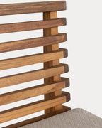 75 cm outdoor bar stool in acacia wood and Hazan fabric