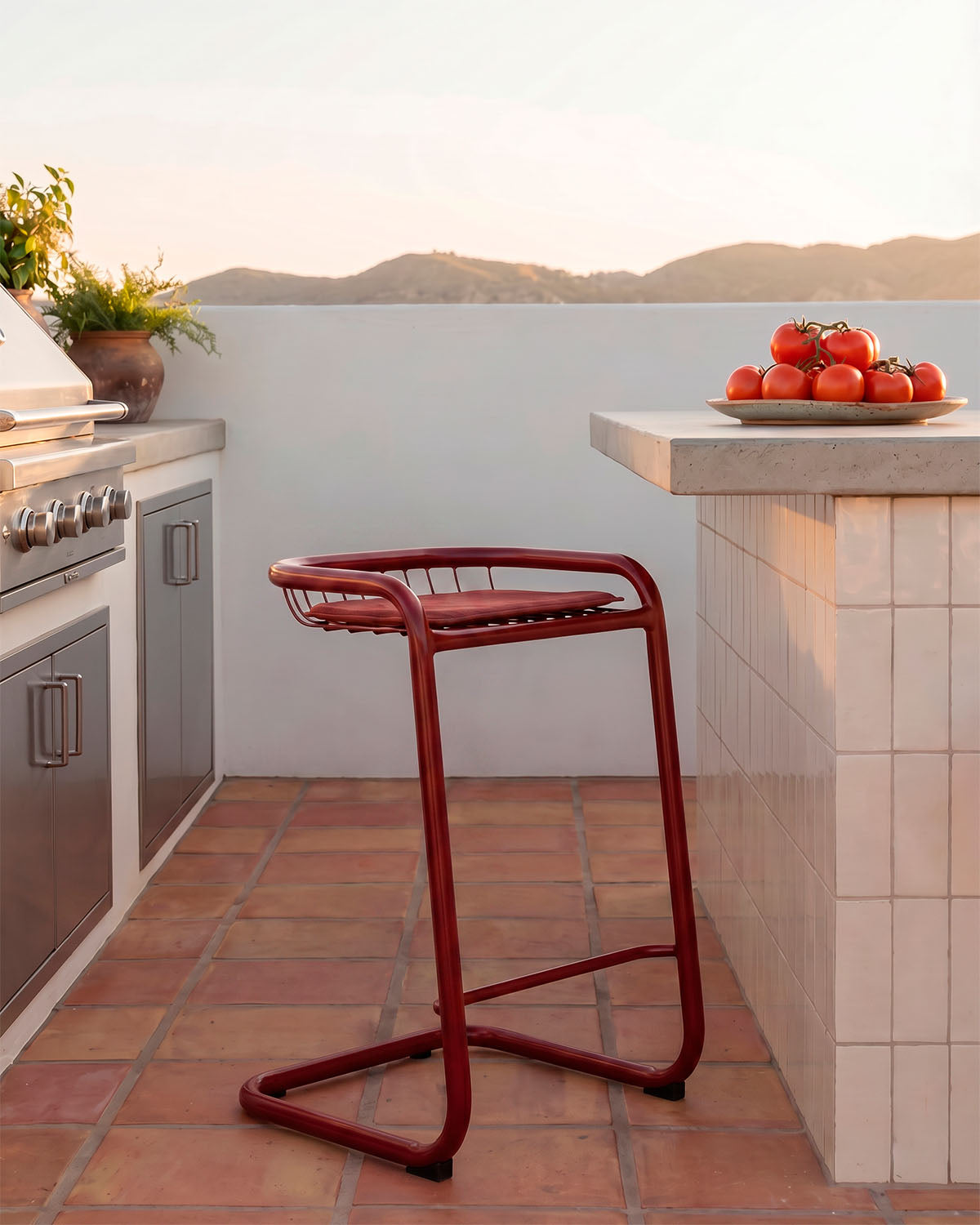 Biaritz Outdoor Metal Bar Stool