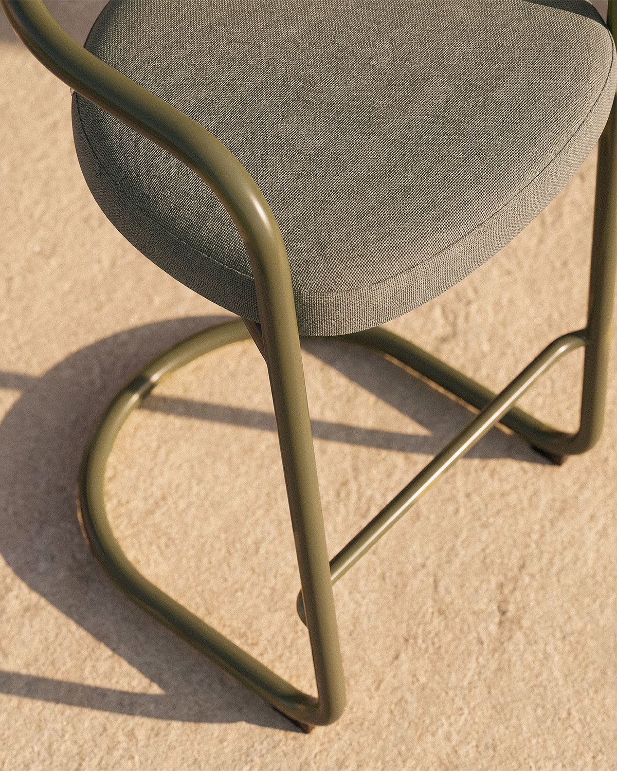 Aryo Outdoor Metal and Fabric Bar Stool