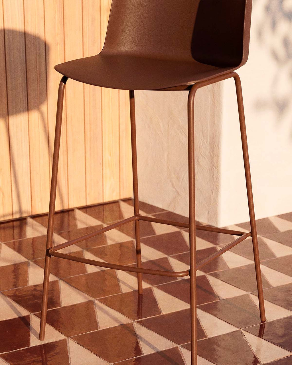 75 cm outdoor bar stool in polypropylene and metal Meivy