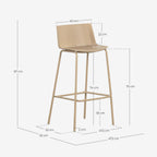 75 cm outdoor bar stool in polypropylene and metal Meivy