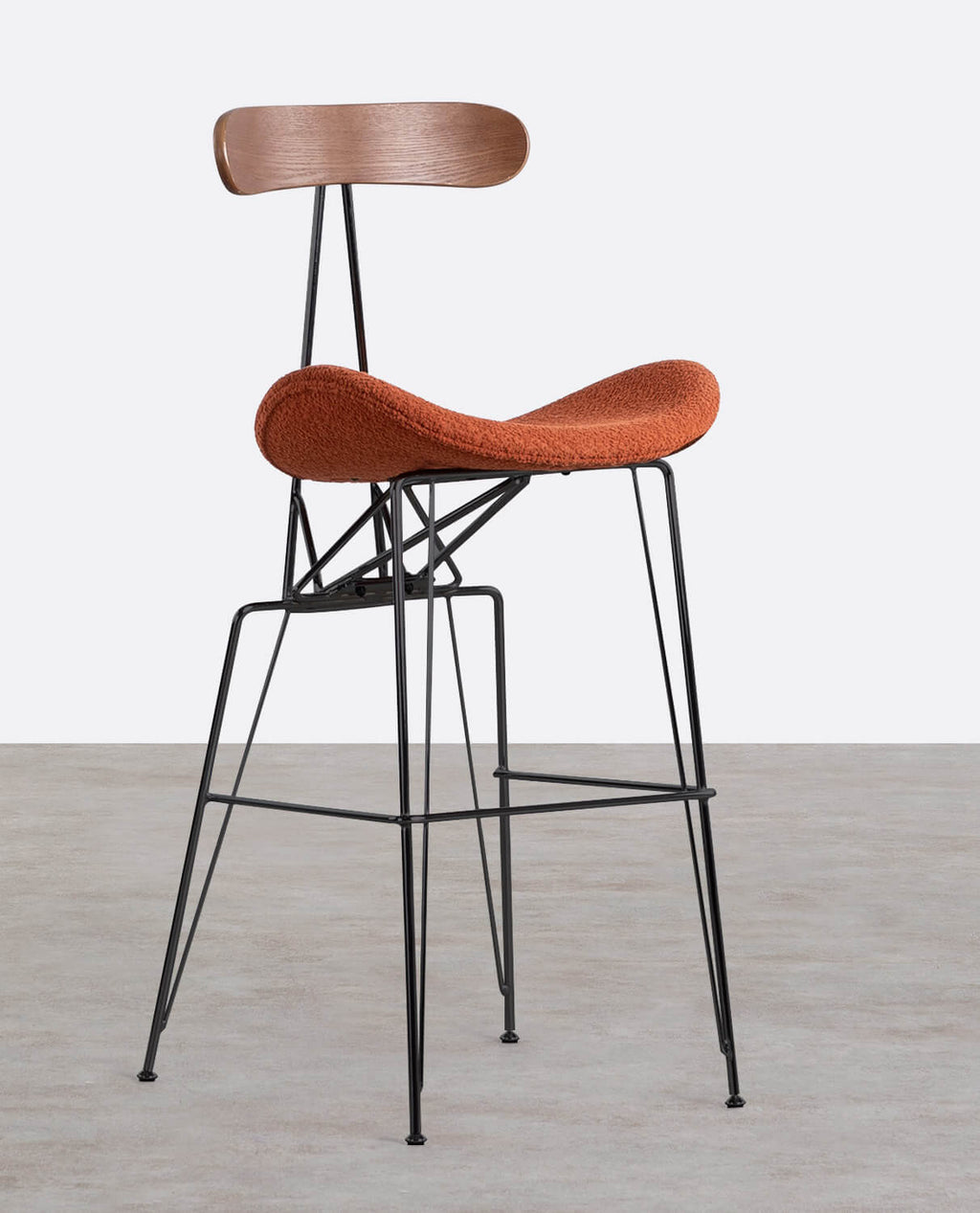 75 cm bar stool in fabric and wood Brunela