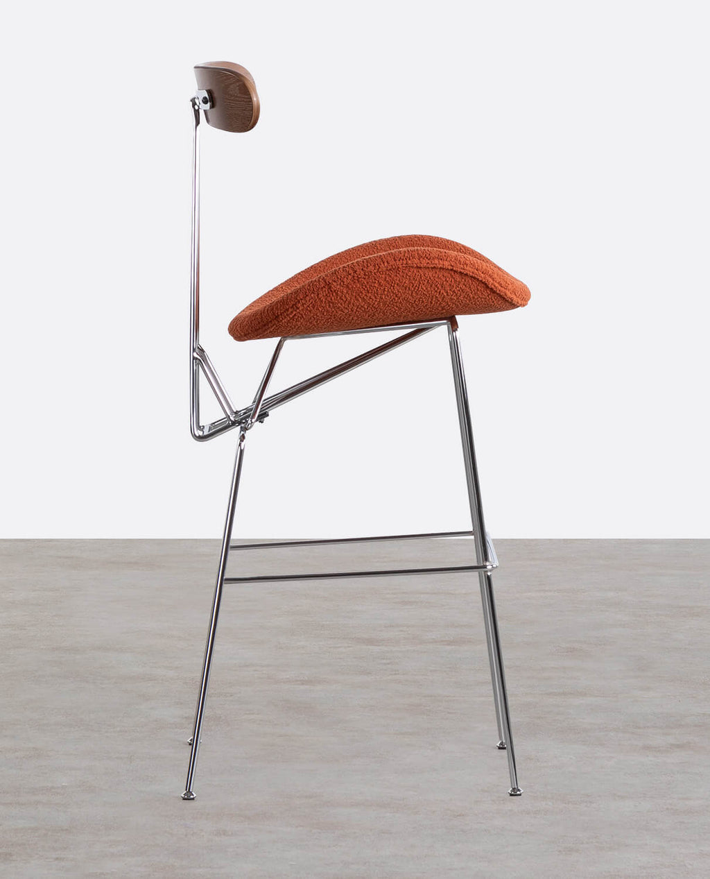 75 cm bar stool in fabric and wood Brunela