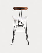 75 cm bar stool in fabric and wood Brunela