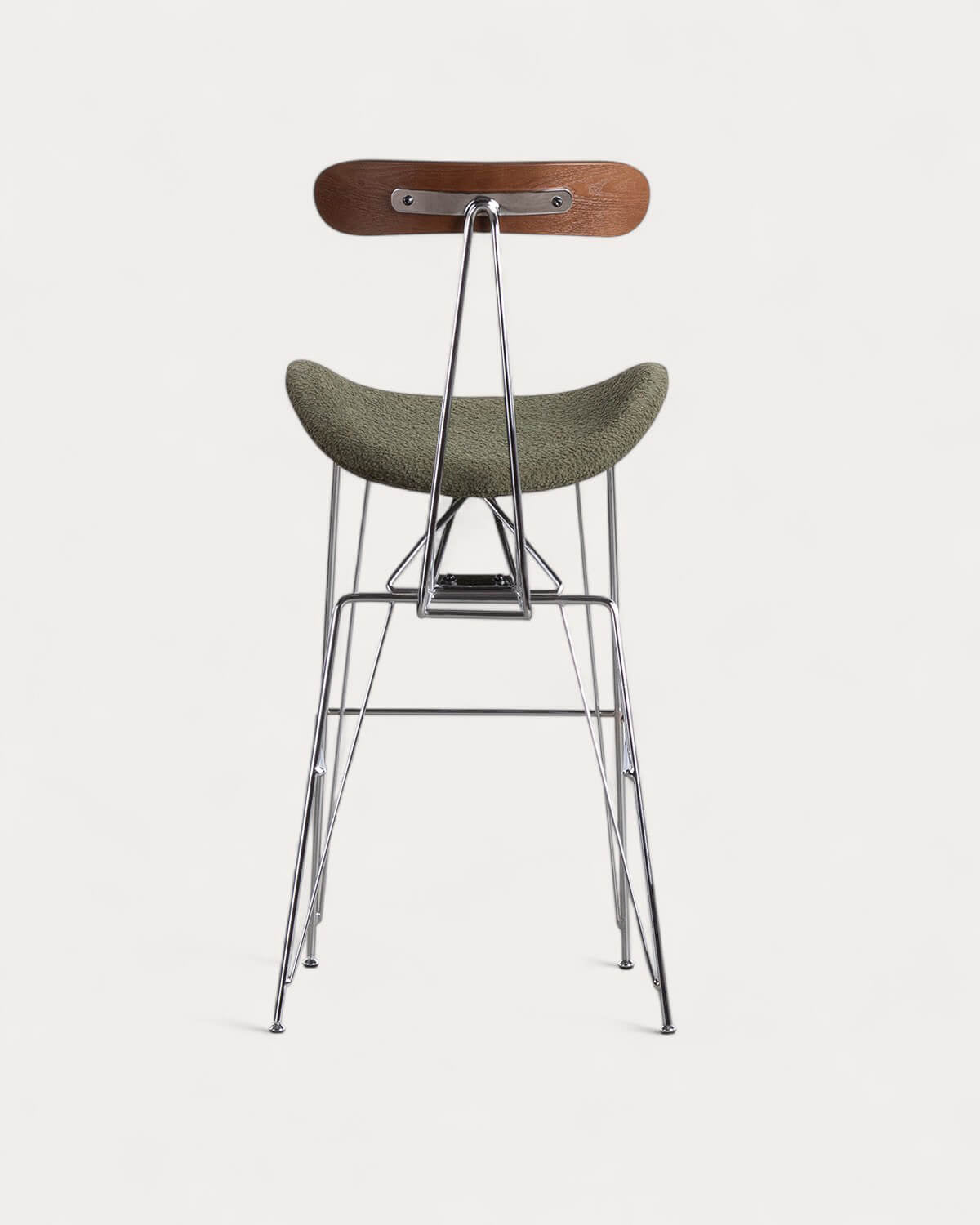 75 cm bar stool in fabric and wood Brunela