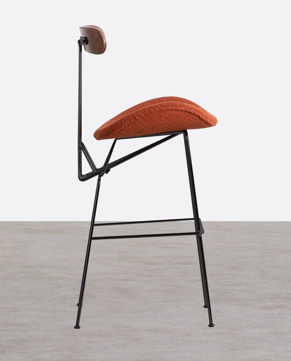 75 cm bar stool in fabric and wood Brunela