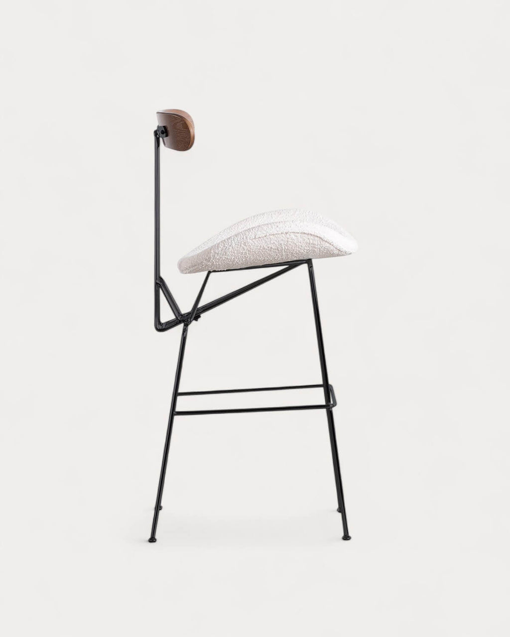 75 cm bar stool in fabric and wood Brunela