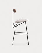 75 cm bar stool in fabric and wood Brunela