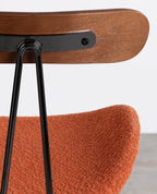 75 cm bar stool in fabric and wood Brunela