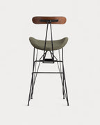 75 cm bar stool in fabric and wood Brunela