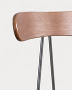 75 cm bar stool in fabric and wood Brunela