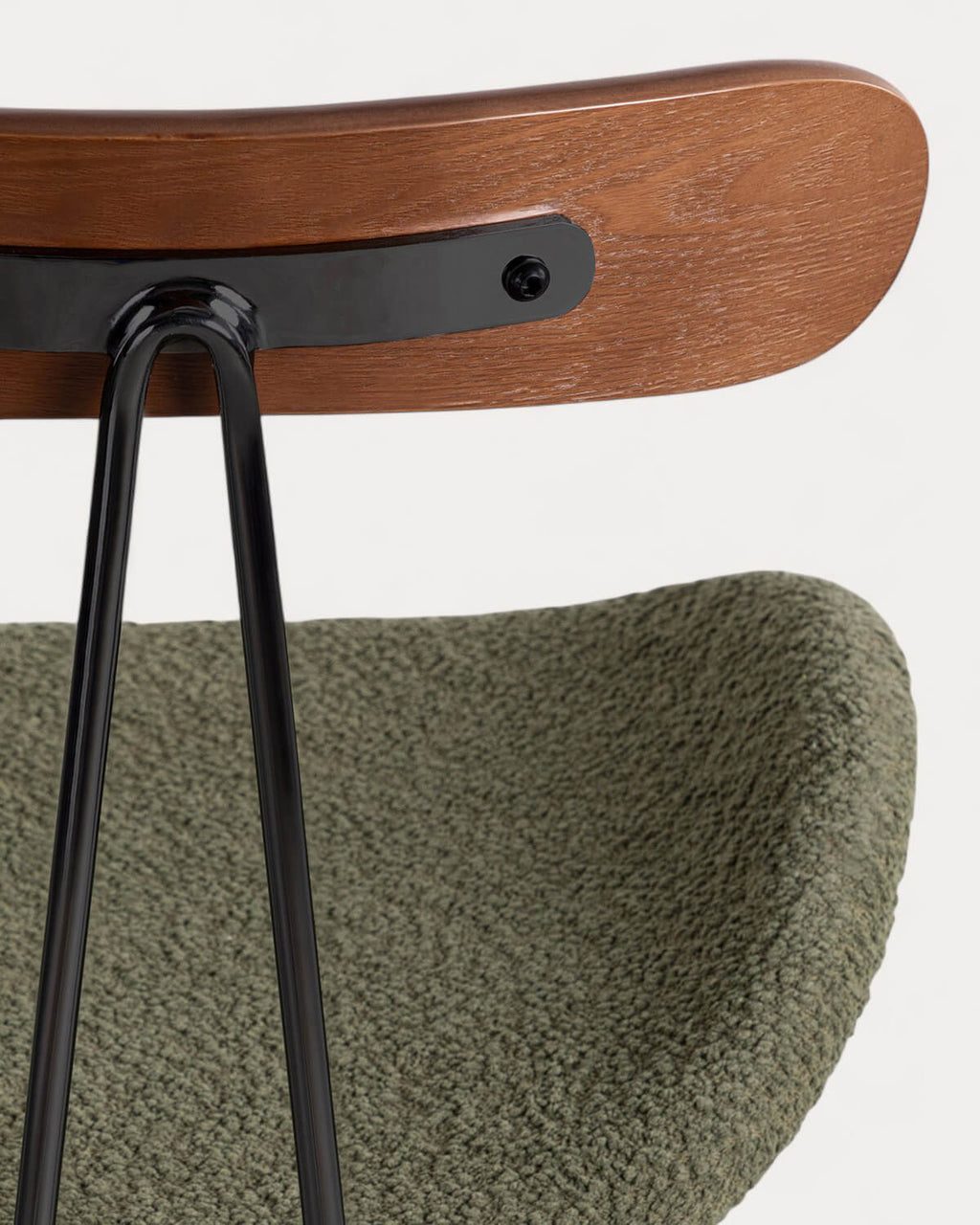 75 cm bar stool in fabric and wood Brunela