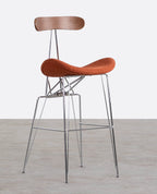 75 cm bar stool in fabric and wood Brunela