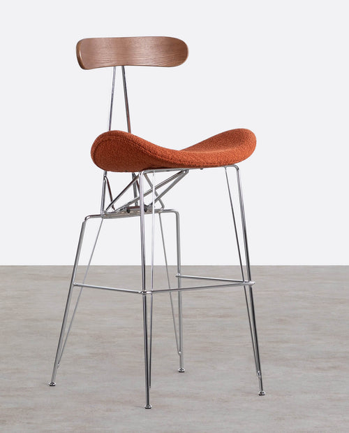 75 cm bar stool in fabric and wood Brunela