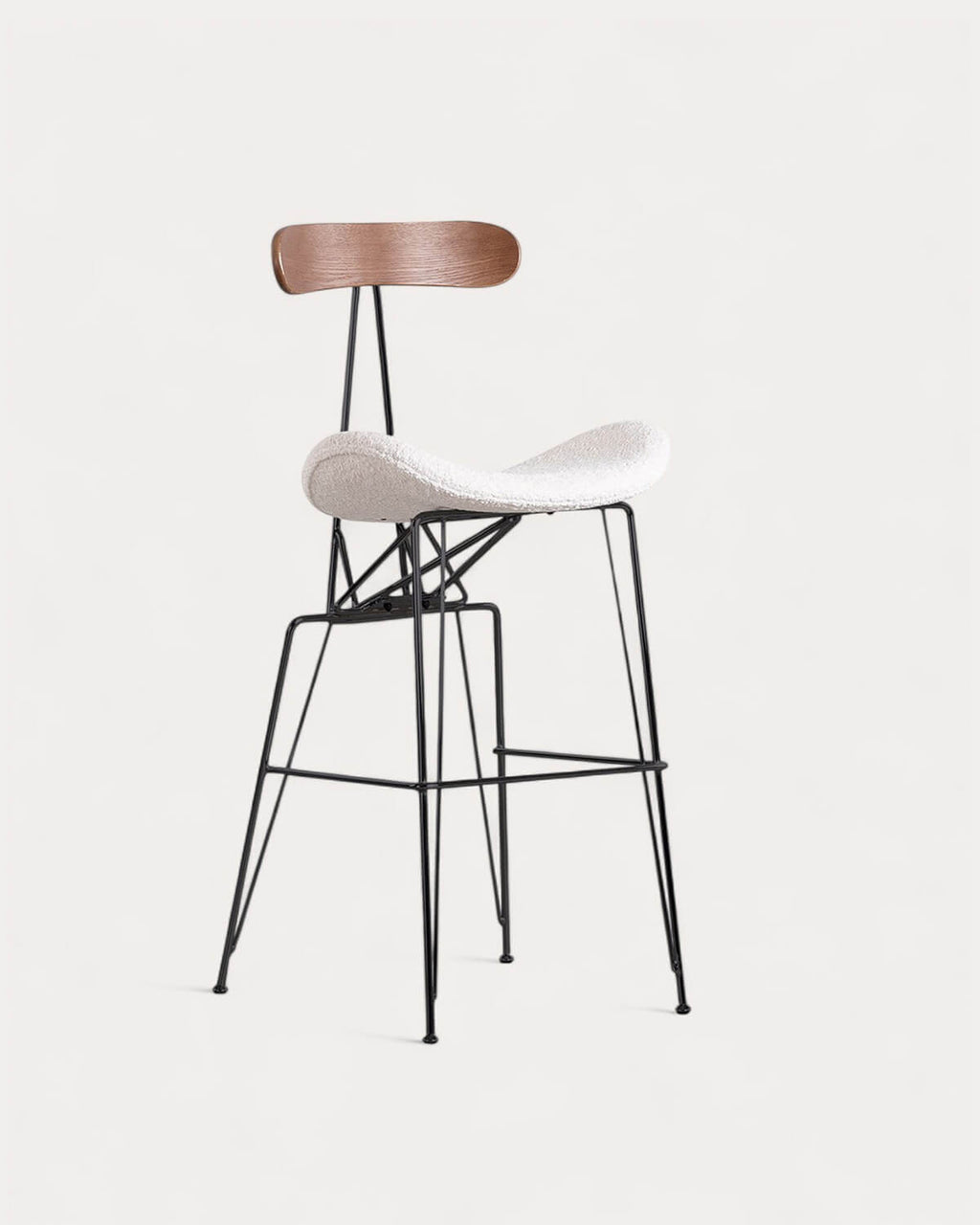 75 cm bar stool in fabric and wood Brunela