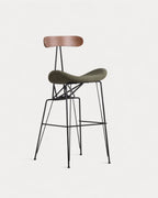 75 cm bar stool in fabric and wood Brunela