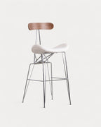 75 cm bar stool in fabric and wood Brunela