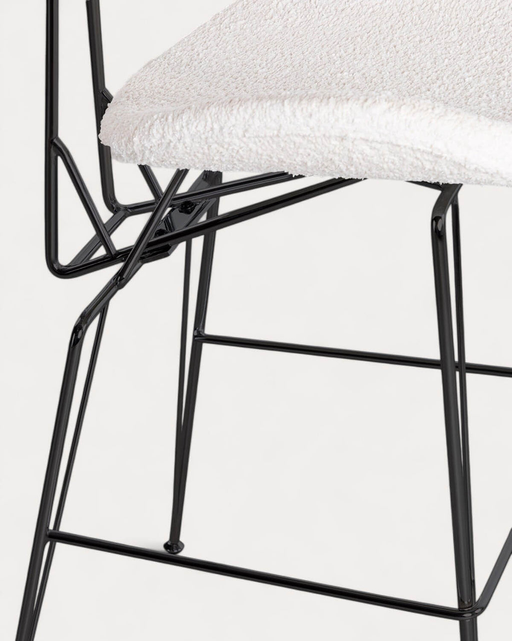 75 cm bar stool in fabric and wood Brunela