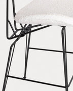 75 cm bar stool in fabric and wood Brunela