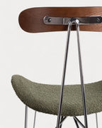 75 cm bar stool in fabric and wood Brunela