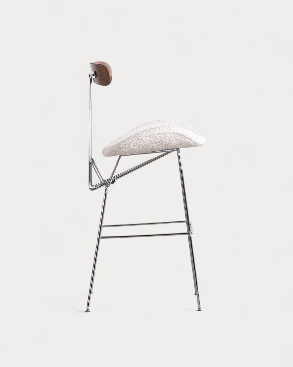 75 cm bar stool in fabric and wood Brunela