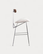 75 cm bar stool in fabric and wood Brunela