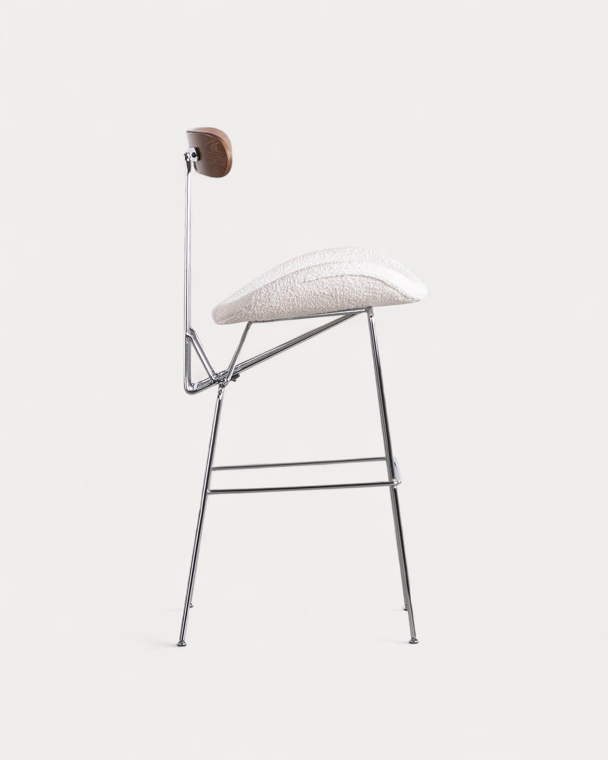 75 cm bar stool in fabric and wood Brunela