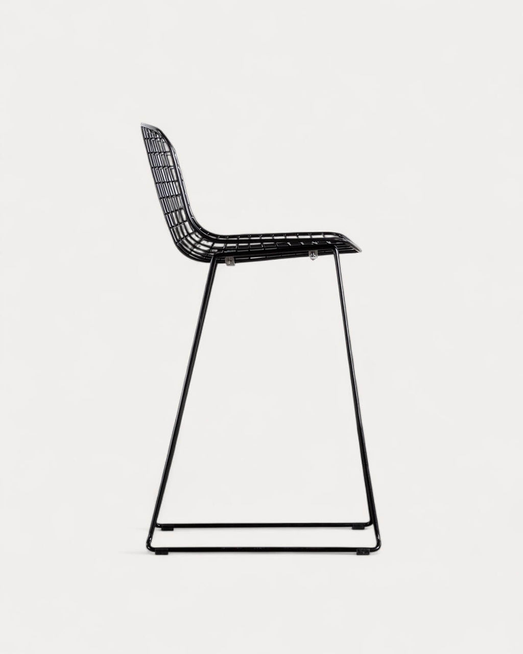 Aras Low Back Metal Bar Stool - Black