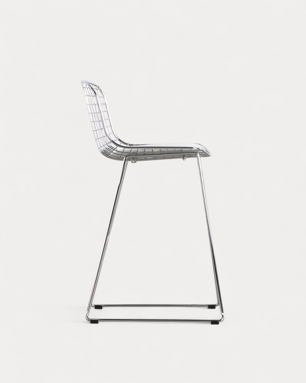 Aras Low Back Metal Bar Stool - Chrome gray