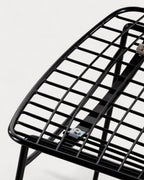 Aras Low Back Metal Bar Stool - Black