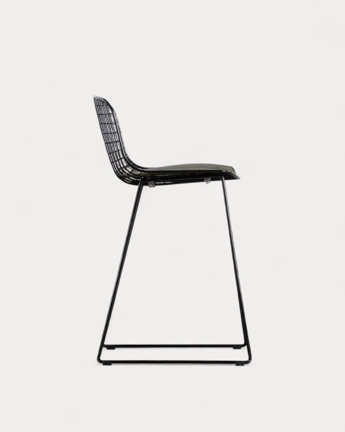 Aras Low Back Metal Bar Stool - Preto Obsidian