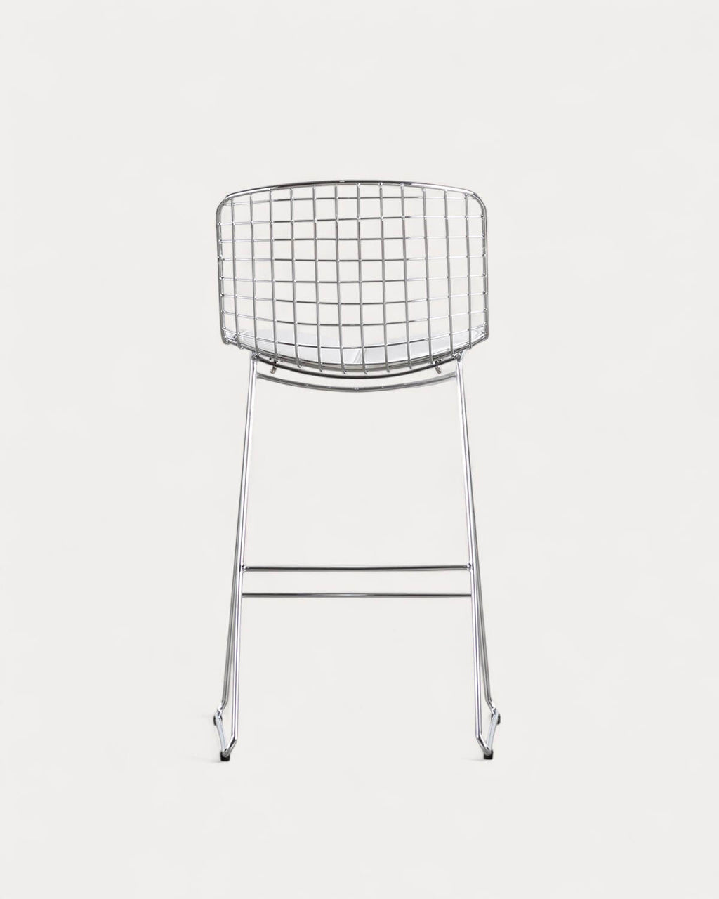 Aras Low Back Metal Bar Stool - Chrome gray