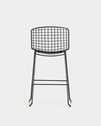 Aras Low Back Metal Bar Stool - Preto Obsidian