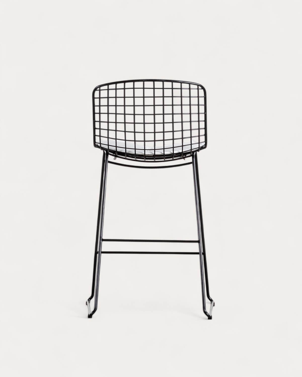 Aras Low Back Metal Bar Stool - Preto Obsidian