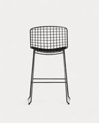 Aras Low Back Metal Bar Stool - Preto Obsidian