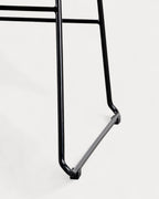 Aras Low Back Metal Bar Stool - Black