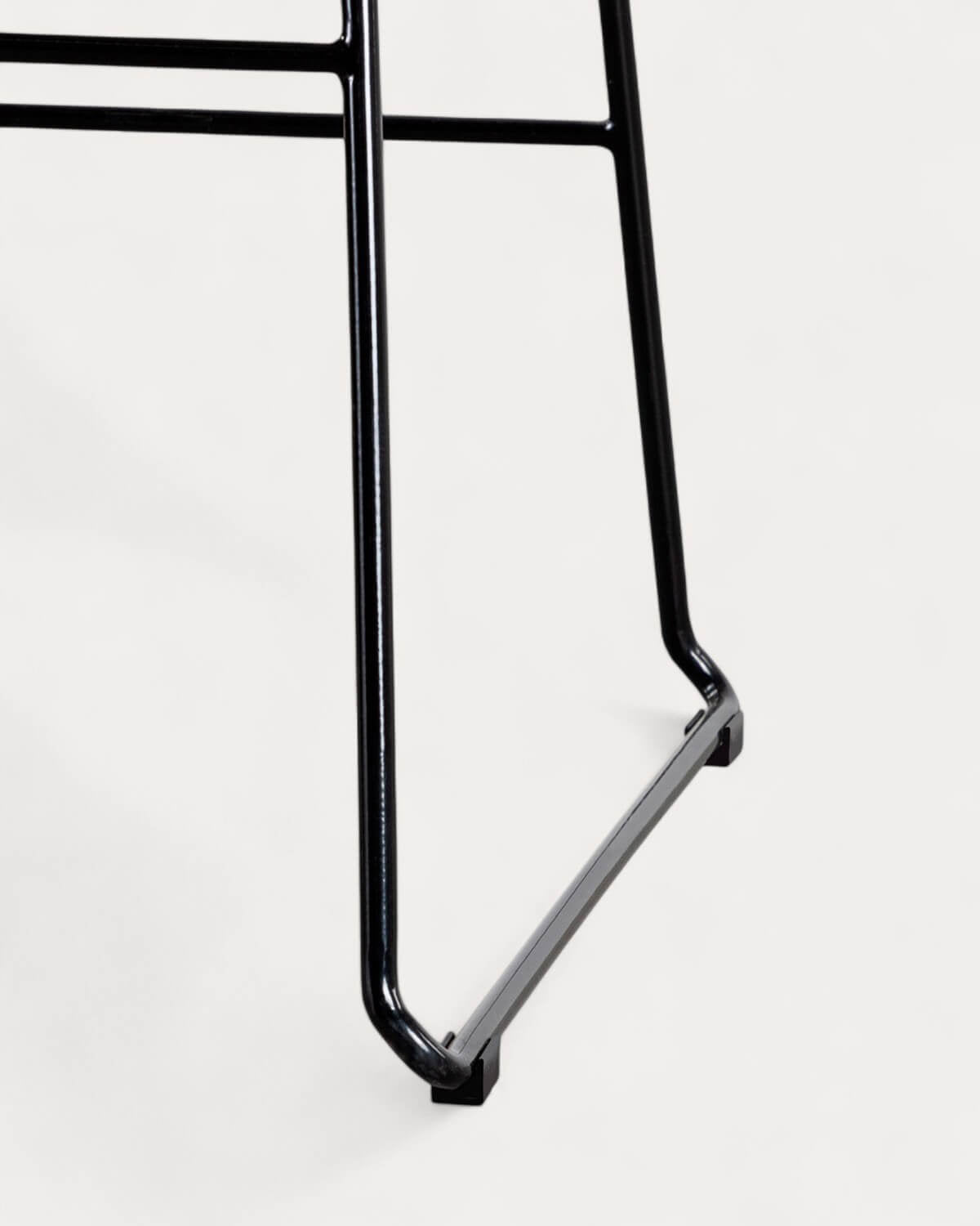 Aras Low Back Metal Bar Stool - Black